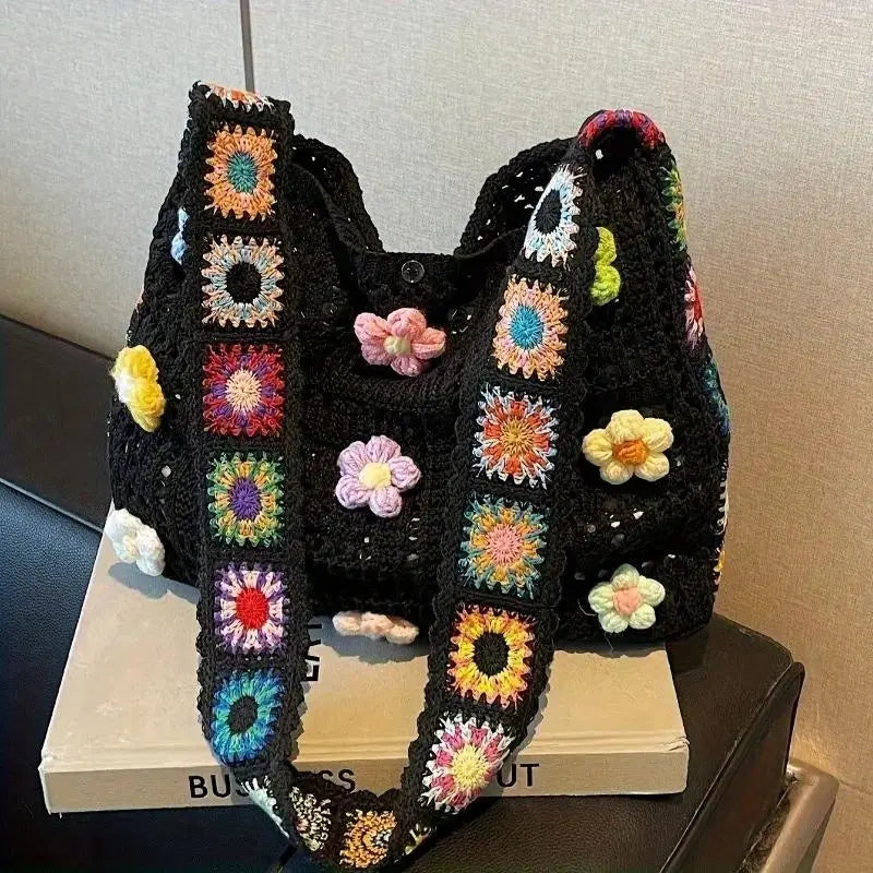 Chic Women’s Retro Floral Patchwork Messenger Bag - Boho Crossbody Purse for Everyday Adventures