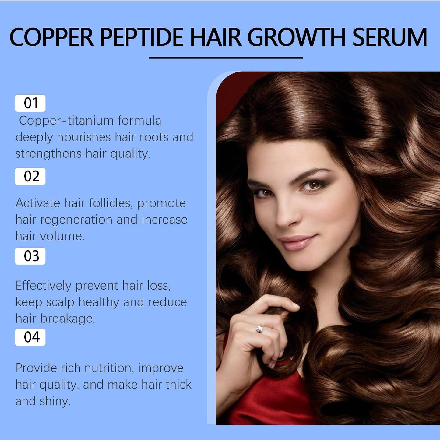 Copper Peptide Serum for Hair Loss & Growth, Multi-Peptide Serum for Hair Density, Unisex-Adults, Unscented, 30ML