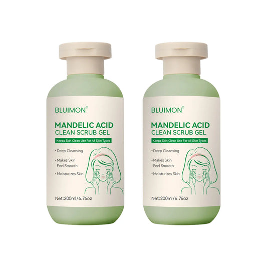 Bluimon Collagen Boosting Exfoliating Gel Positively Radiant Skin Brightening Daily Facial Scrub with Moisture-Rich Plant Extract 6.76 Oz