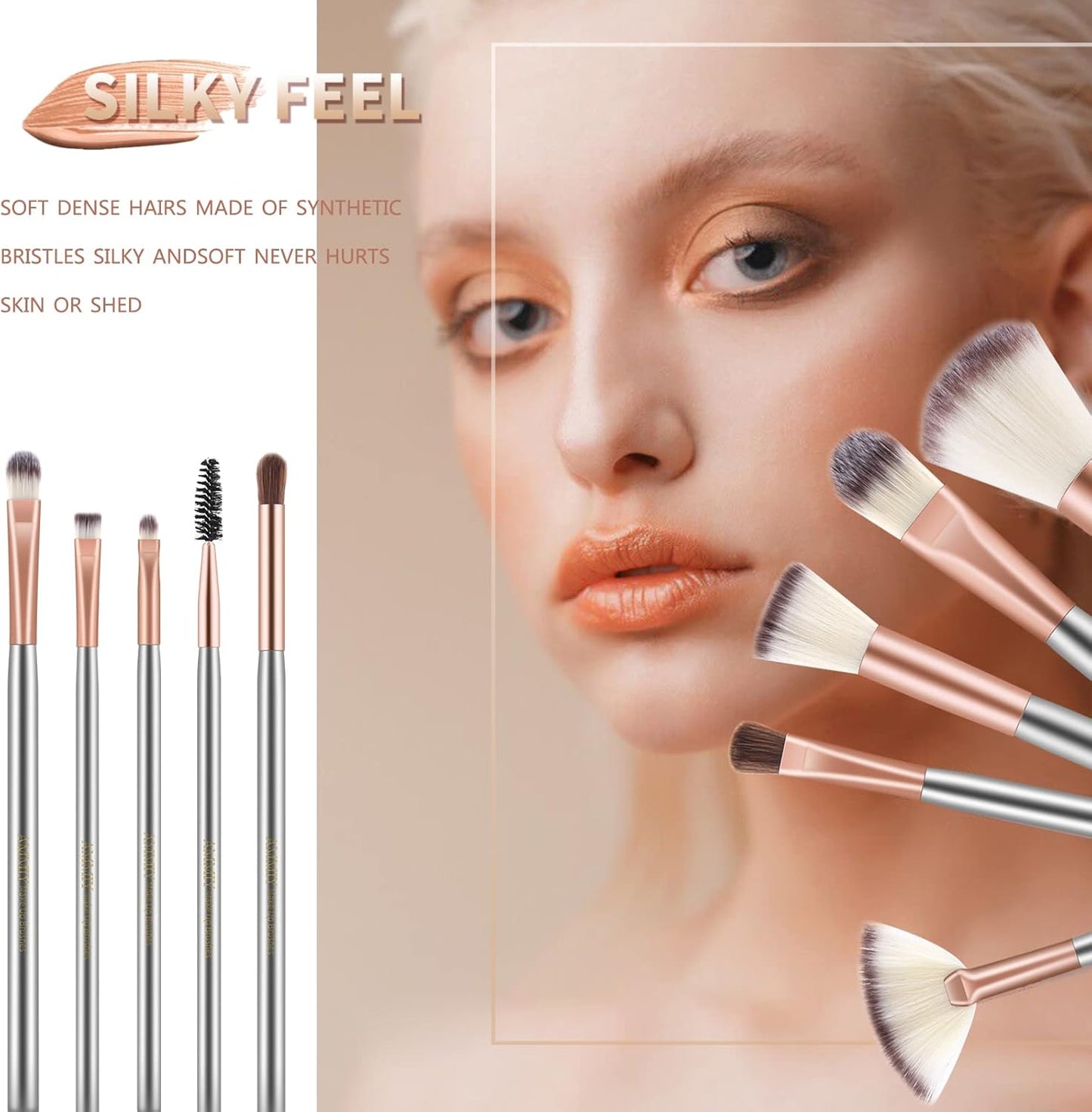 Makeup Brushes  Makeup Brushes Sets Professional 18 Pcs Make up Brushes Premium Synthetic Foundation Brush Blending Face Powder Blush Eyeshadow Eyeliner Makeup Kit with PU Leather Bag