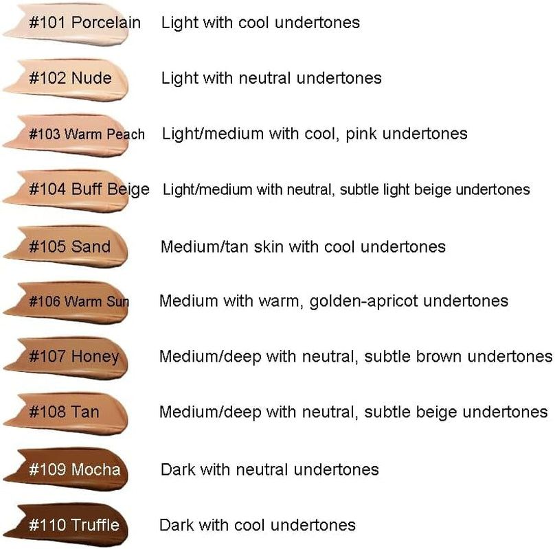 PHOERA Foundation - Flawless Soft Matte Liquid Foundation with 24 HR Oil Control and Concealer, Full Coverage Makeup for a Smooth, Long-Lasting Look, Waterproof 30Ml (102 Nude)