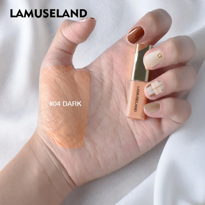 LAMUSELAND Face Concealer & Base 4 Colors Full Coverage Liquid Concealer Scars Dark Circles Acne Suit for All Skin Facial Makeup