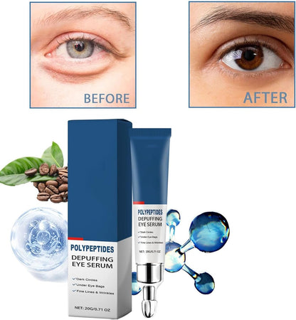 Peptide Depuffing Eye Serum, Awaken Peptide Lifting Eye Gel, Anti-Aging Moisturizing Eye Cream Reduces Puffiness, Remove Eye Bags, Wrinkles, Dark Circles, 20G (1Pcs)