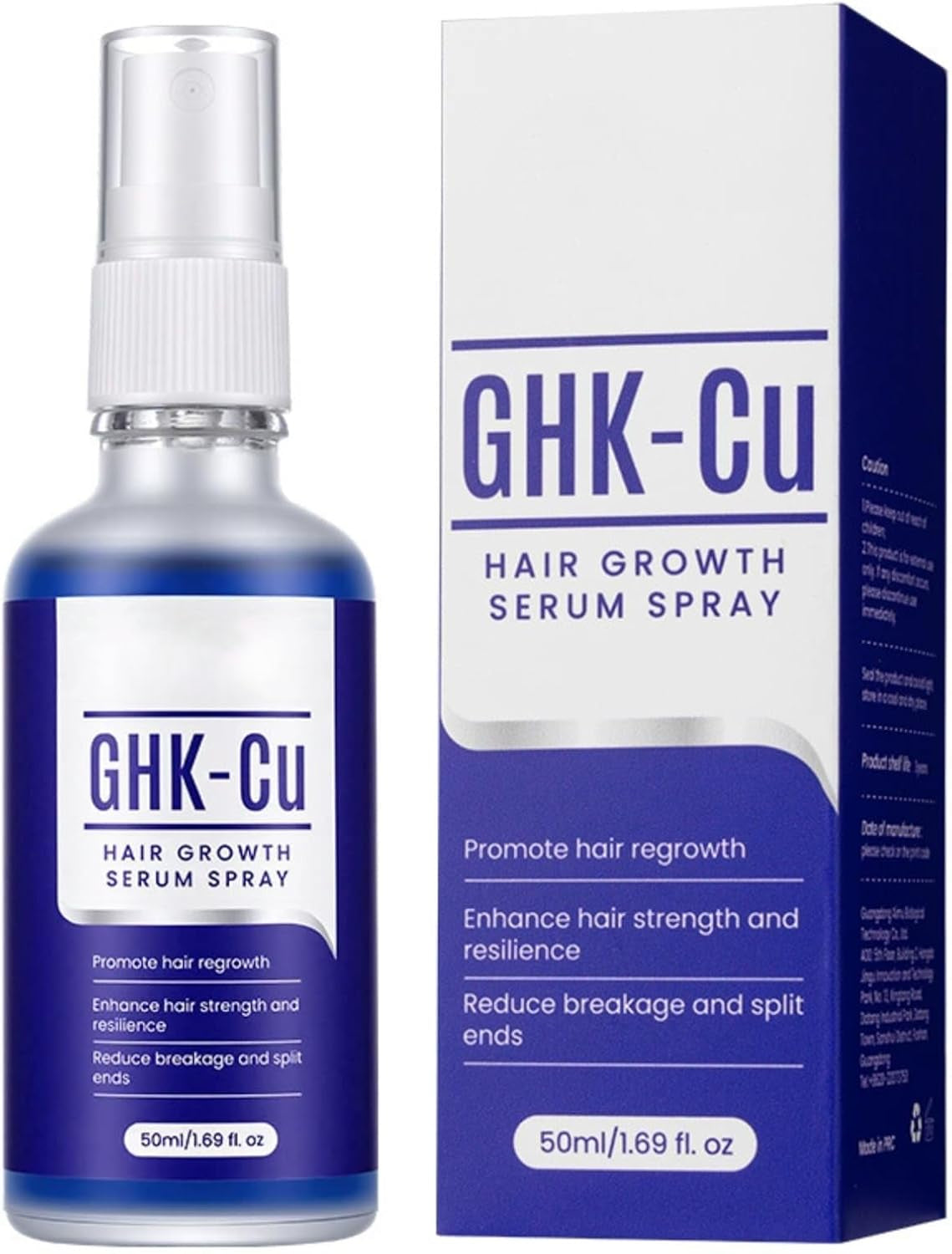 Hair Serum Spray with Ghk-Cu Copper Peptide, 50Ml Scalp Serum for Thinning Hair, Strengthening & Nourishing Solution for Men and Women
