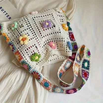 Chic Women’s Retro Floral Patchwork Messenger Bag - Boho Crossbody Purse for Everyday Adventures