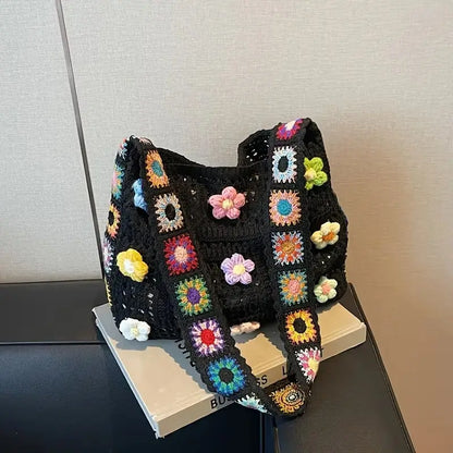 Chic Women’s Retro Floral Patchwork Messenger Bag - Boho Crossbody Purse for Everyday Adventures