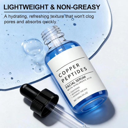 2Pcs Ghk-Cu Copper Peptides Serum 1%, anti Aging Face Serum for Fine Lines & Skin Elasticity, Multi-Peptide Formula Instantly Plumps & Radiant Skin, 30ML