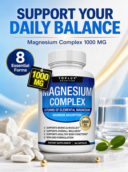 Toplux Magnesium Complex 8 Essential Magnesium Supplement 1000Mg