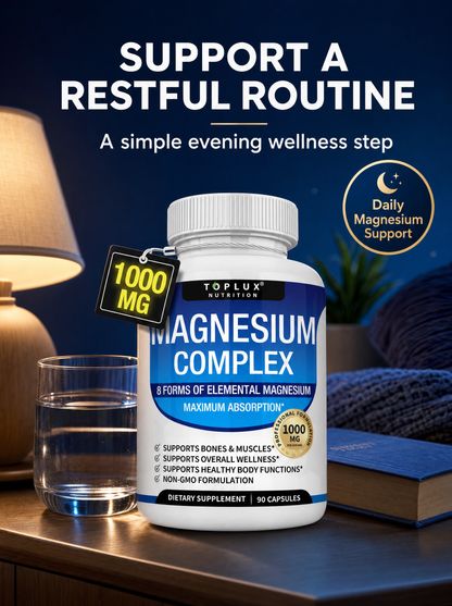 Toplux Magnesium Complex 8 Essential Magnesium Supplement 1000Mg