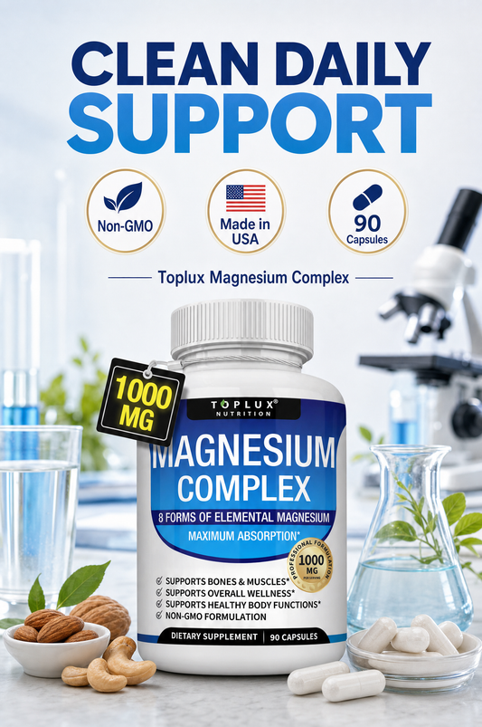 Toplux Magnesium Complex 8 Essential Magnesium Supplement 1000Mg