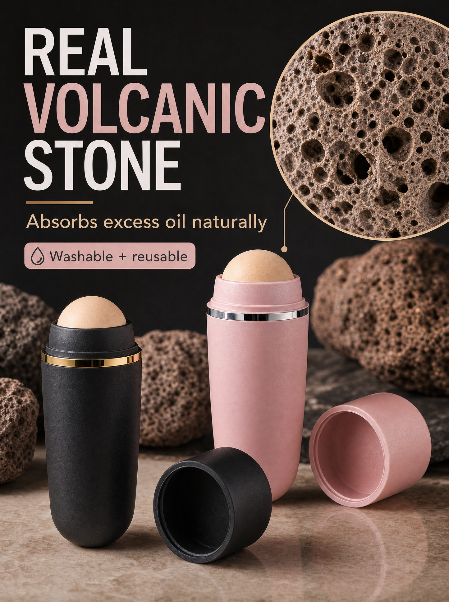 Revolutionary Face Oil Absorbent Volcanic Roller
